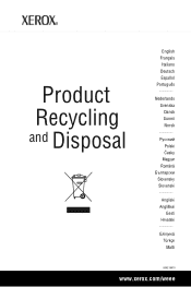 Xerox C11 Product Recycling and Disposal
