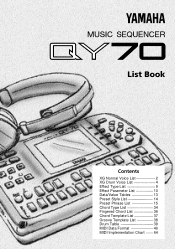 Yamaha QY70 List Book