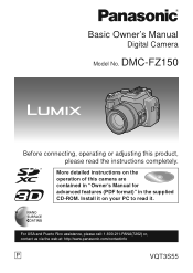 Panasonic DMCFZ150 Owners Manual