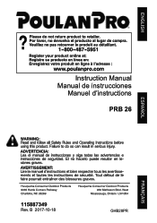 Poulan PRB26 Owner Manual
