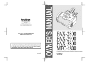 Brother International FAX-2900 Owners Manual