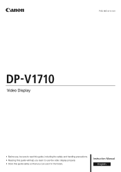Canon DP-V1710 User Manual