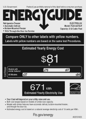 Frigidaire FG4H2272UF Energy Guide