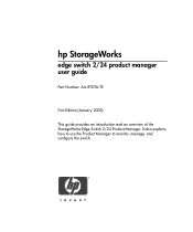 HP 316095-B21 edge switch 2/24 product manager user guide