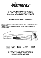 Memorex MVD2027 Operating Instructions