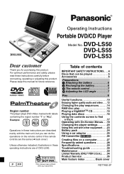 Panasonic DVDLS55 DVDLS50 User Guide