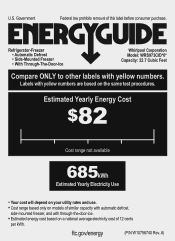 Whirlpool WRS973CIDM Energy Guide
