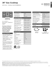 Bosch NGM8656UC Product Spec Sheet