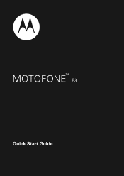 Motorola MOTOFONE F3 User Manual