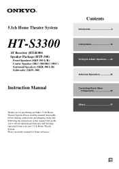 Onkyo HT-R380 Owners Manual -English