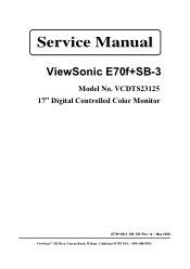 ViewSonic E70F Service Manual