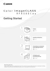 Canon Color imageCLASS MF8580Cdw Getting Started