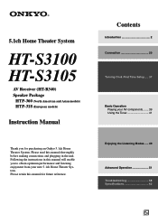 Onkyo HT-S3100 Owner Manual