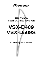 Pioneer VSX-D509S Owner's Manual