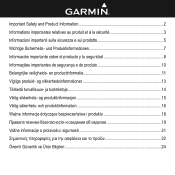 Garmin echo 201dv Important Safety and Product Information