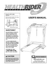 HealthRider S500i Treadmill English Manual