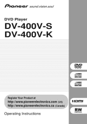 Pioneer DV-400V-S Owner's Manual