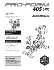 ProForm 405 Spx Instruction Manual