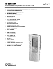 Sony ICD-BP150VTP Marketing Specifications