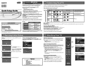 Sony KDL-46WL135 Quick Setup Guide