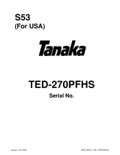 Tanaka TED-270PFHS Parts List
