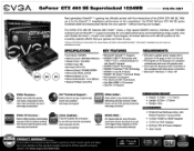 EVGA GeForce GTX 460 SE Superclocked PDF Spec Sheet