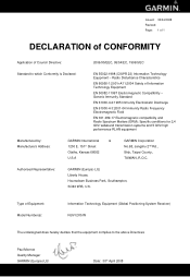 Garmin Nuvi 265WT Declaration of Conformity