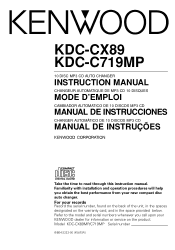 Kenwood KDC-C719MP Instruction Manual