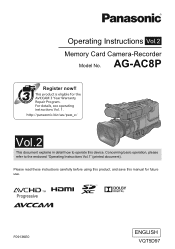 Panasonic AG-AC8PJ Operating  Instruction