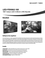 Sharp LED-FE009I2 165IN Data Sheet