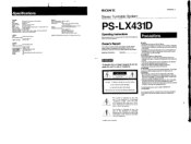 Sony PS-LX431D Users Guide