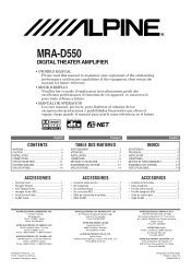 Alpine MRA-D550 User Manual