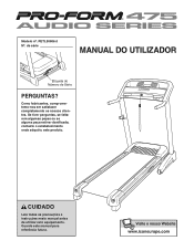 ProForm 475 Audio Series Treadmill Portuguese Manual