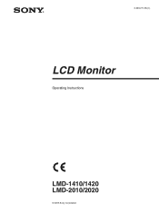 Sony LMD1420 Operating Instructions