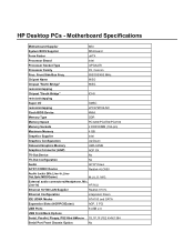 HP Pavilion t200 HP Pavilion Desktop PCs - Motherboard Specifications (stgry)