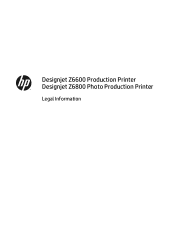 HP DesignJet Z6800 Legal Information