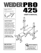 Weider Pro 425 English Manual