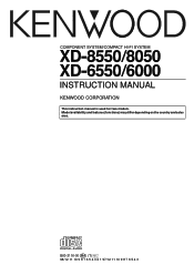 Kenwood XD-6000 User Manual