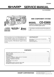 Sharp CD-E800 Service Manual