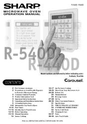 Sharp R-440 R-440 Microwave Operation Manual