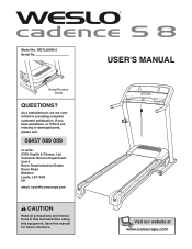 Weslo Cadence S 8 Uk Manual