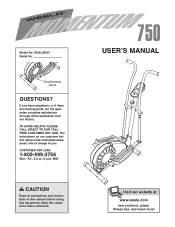 Weslo Momentum 750 Elliptical User Manual