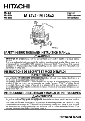 Hitachi M12SA2 Instruction Manual