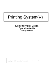 Kyocera KM-6330 Printing System (R) Operation Guide (Setup Edition)