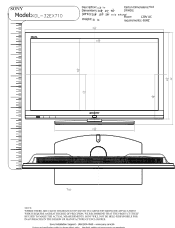 Sony KDL-32EX710 Dimensions Diagram