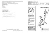 Weslo 102 Instruction Manual