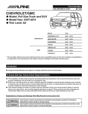Alpine X009-GM Installation Manual (english)