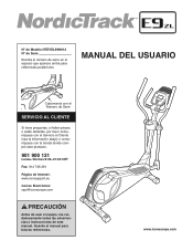 NordicTrack E9 Zl Elliptical Spanish Manual