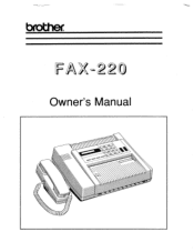 Brother International FAX-220 Users Manual - English