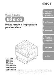 Oki C931dn C911dn/C931dn/C941dn Basic Users Manual - Portuguese